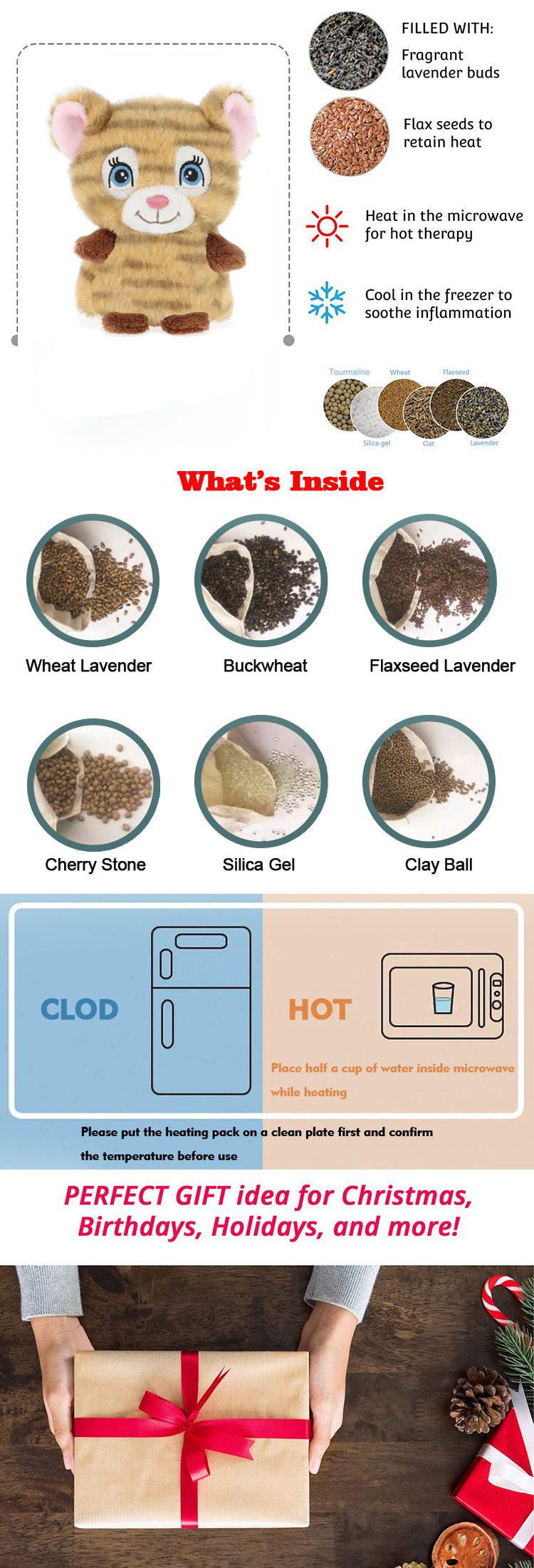 custom hot and cold therapy cute animal heat packs microwaveable warm heat pads