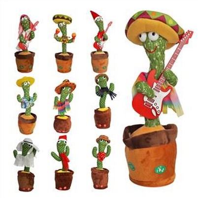 Jouets électroniques de danse de cactus parlants en peluche