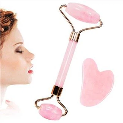 Ensemble rouleau de jade et gua sha