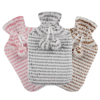Housse de sac d'eau chaude en peluche pour compresse chaude
